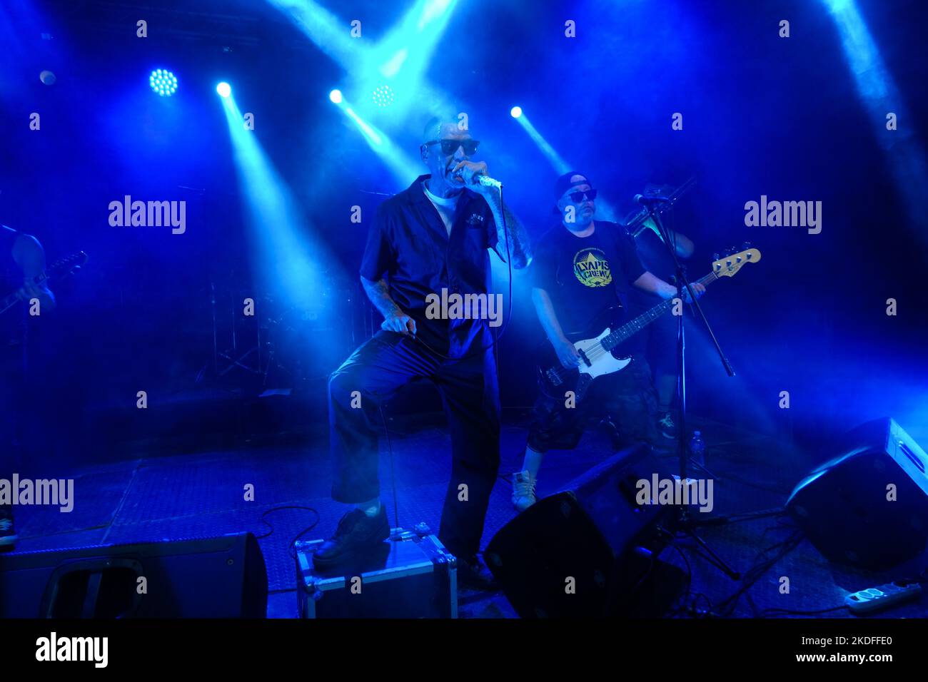 TBILISI, OCTOBER 23, 2022 Male vocalist, singer holds a