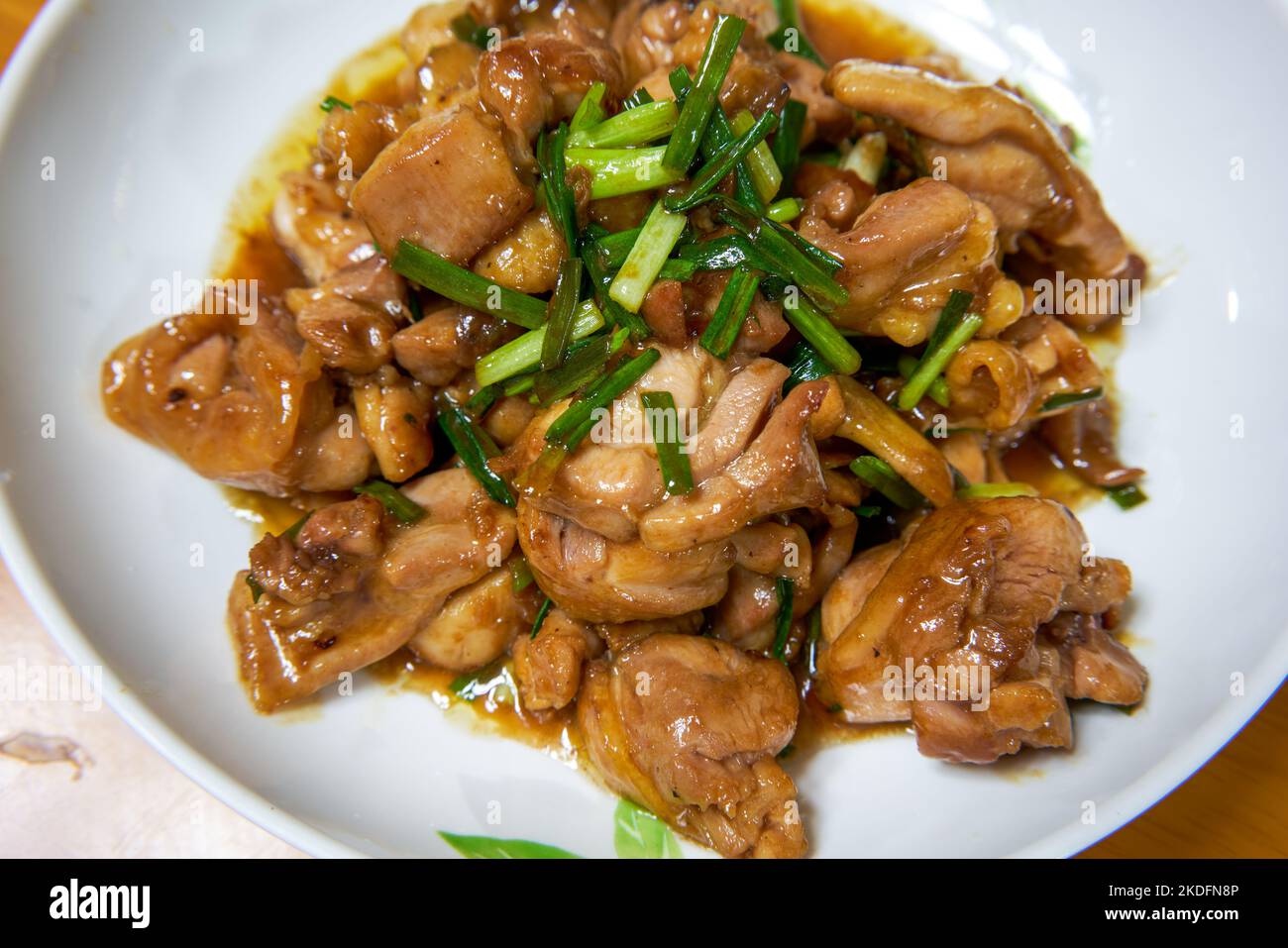 A delicious Chinese homecooked dish, stirfried chicken thigh with