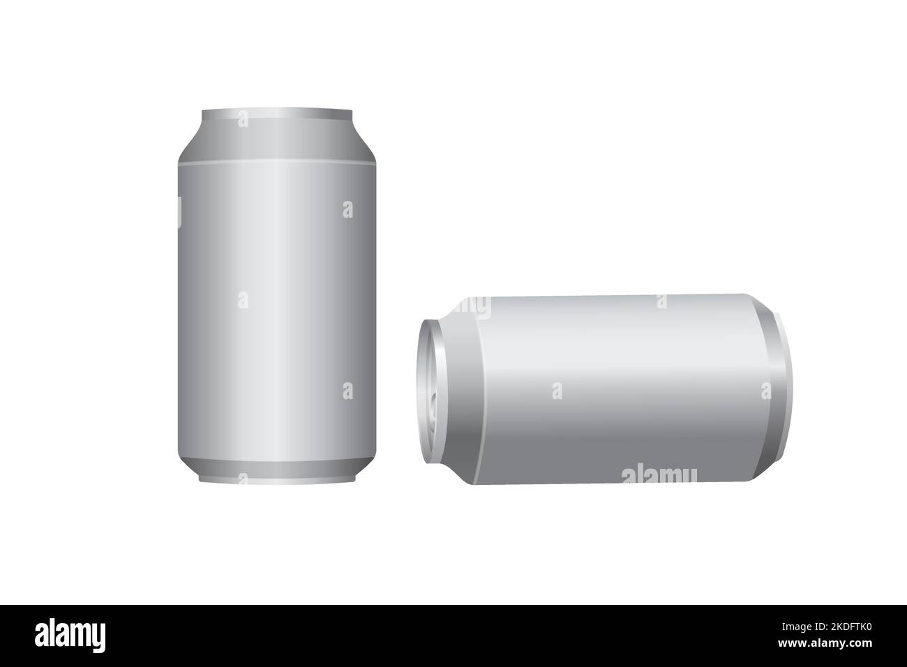 Realistic aluminium cans. Aluminum can mockup for design. Metallic tins