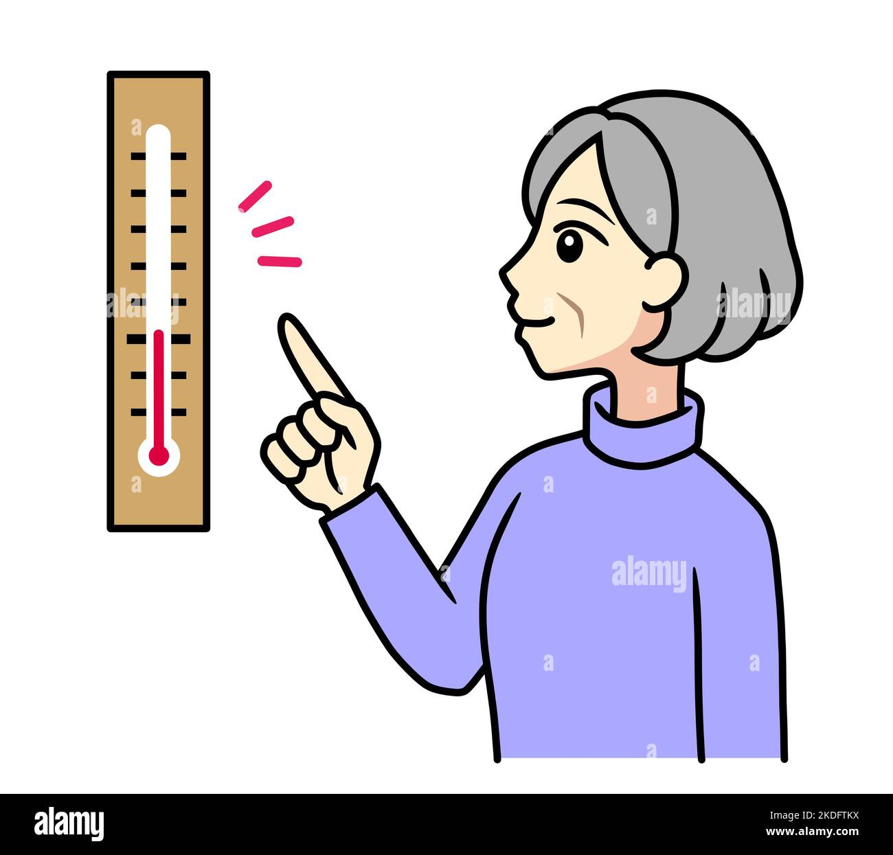 A Senior Woman Checking A Temperature With A Thermometer Stock Photo a-senior-woman-checking-a-temperature-with-a-thermometer-stock-photo