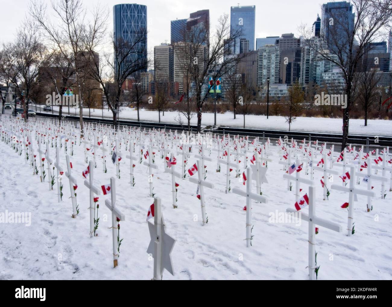 Remembrance Day and downtown Calgary Alberta Stock Photo Alamy