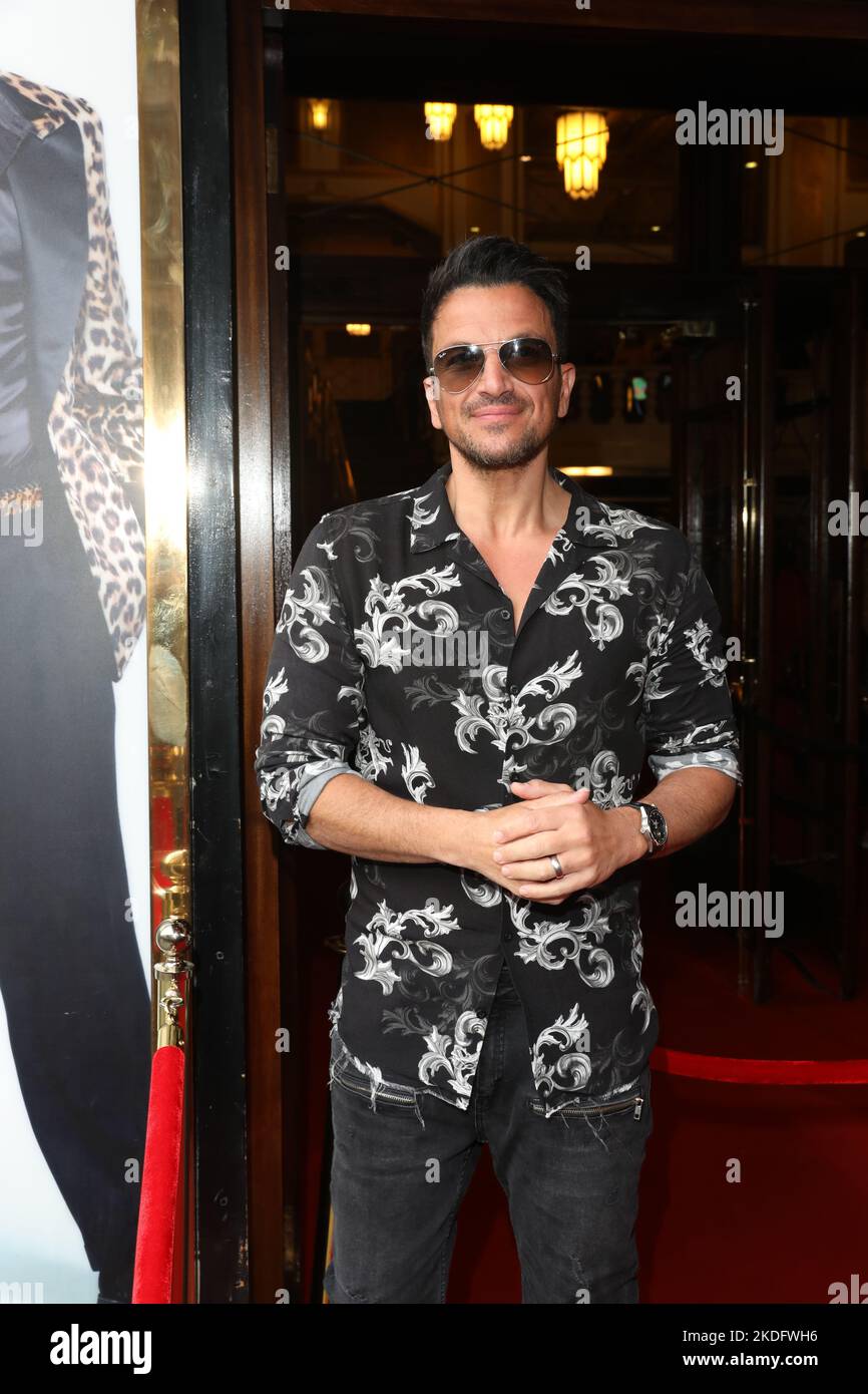 Peter Andre attends Grease press night at Dominion Theatre in London