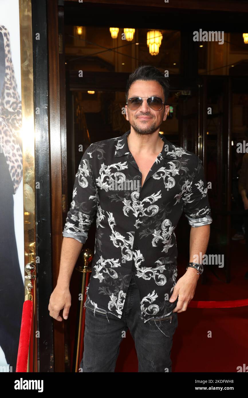 Peter Andre attends Grease press night at Dominion Theatre in London