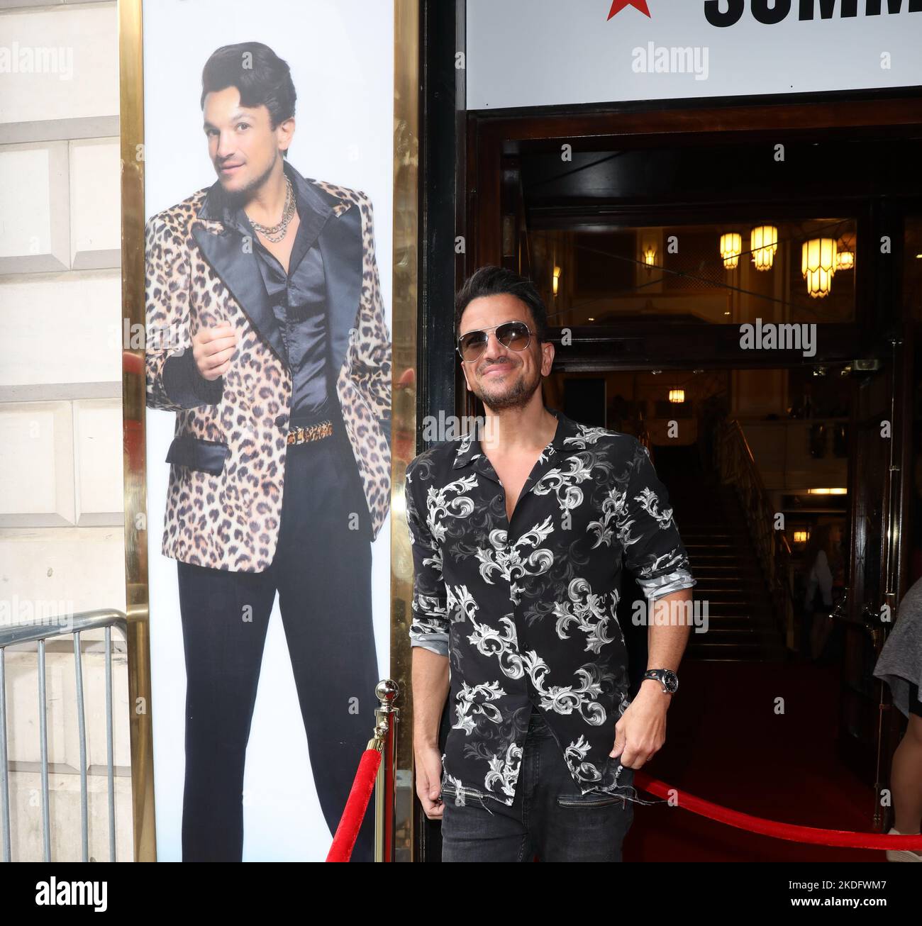 Peter Andre attends Grease press night at Dominion Theatre in London
