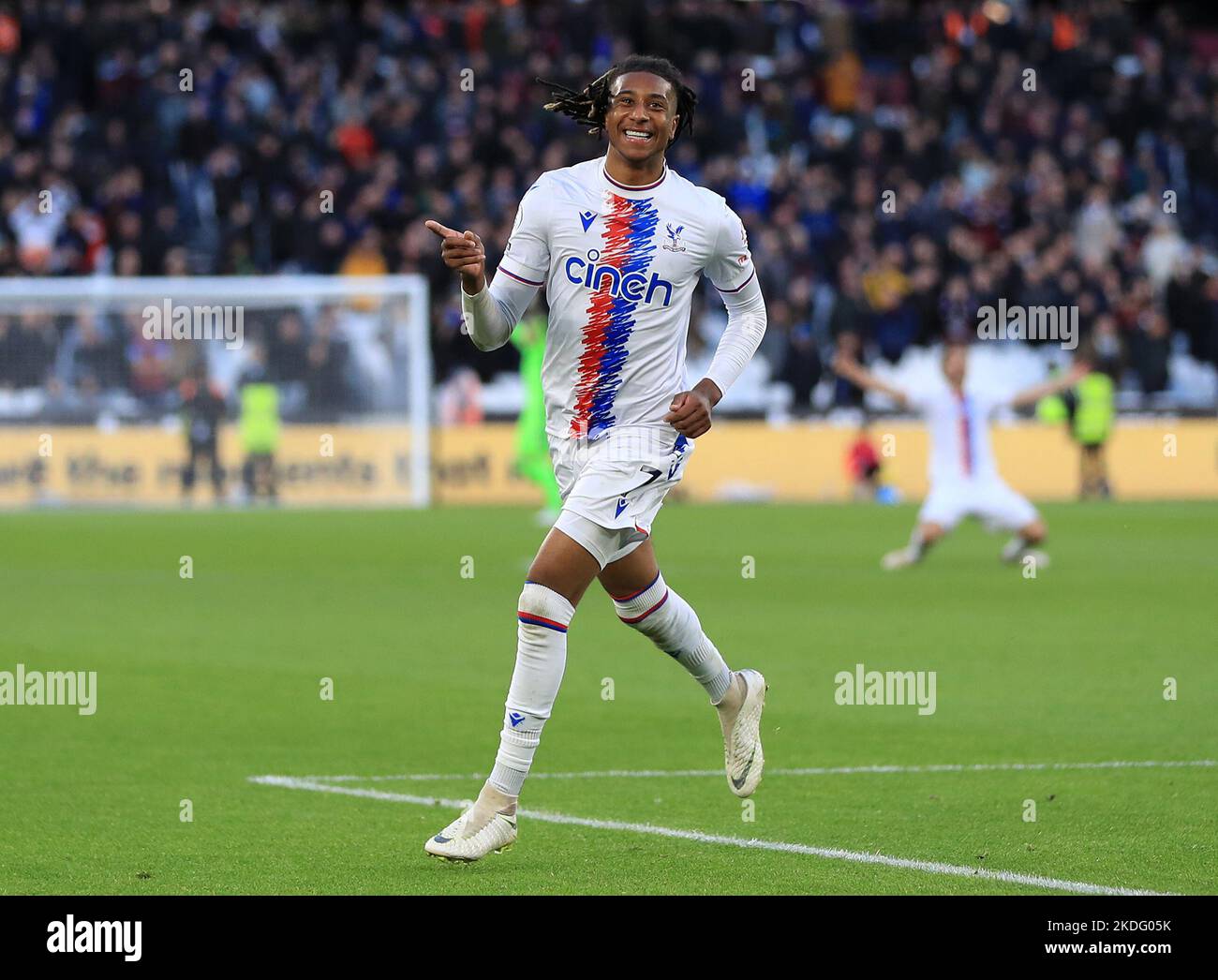 Crystal Palace s Michael Olise Celebrates Scoring Their Side s Second 