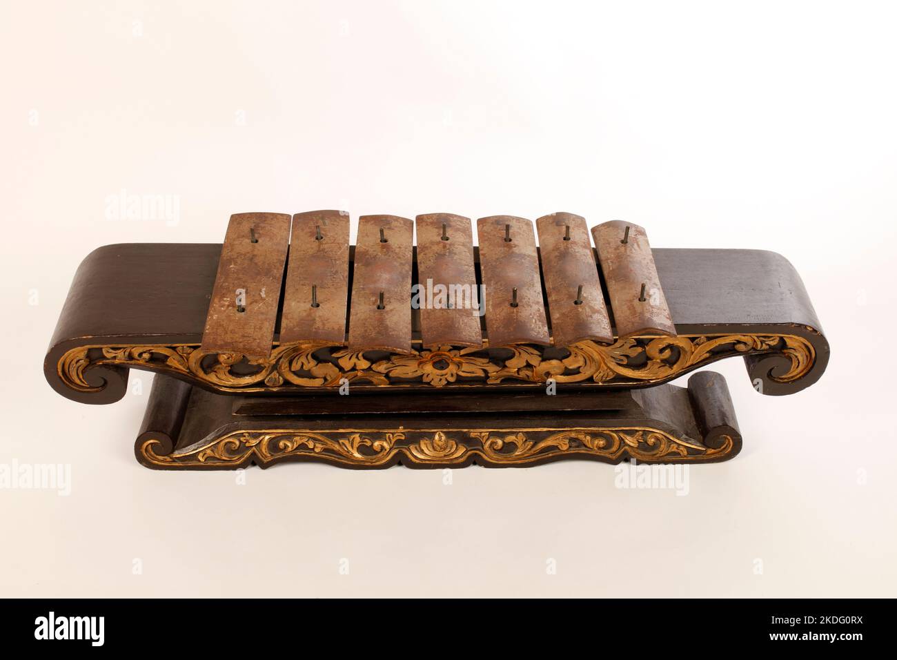 Saron Demung. From Java. 7 note metal xylophone from a Gamelan. Stock Photo