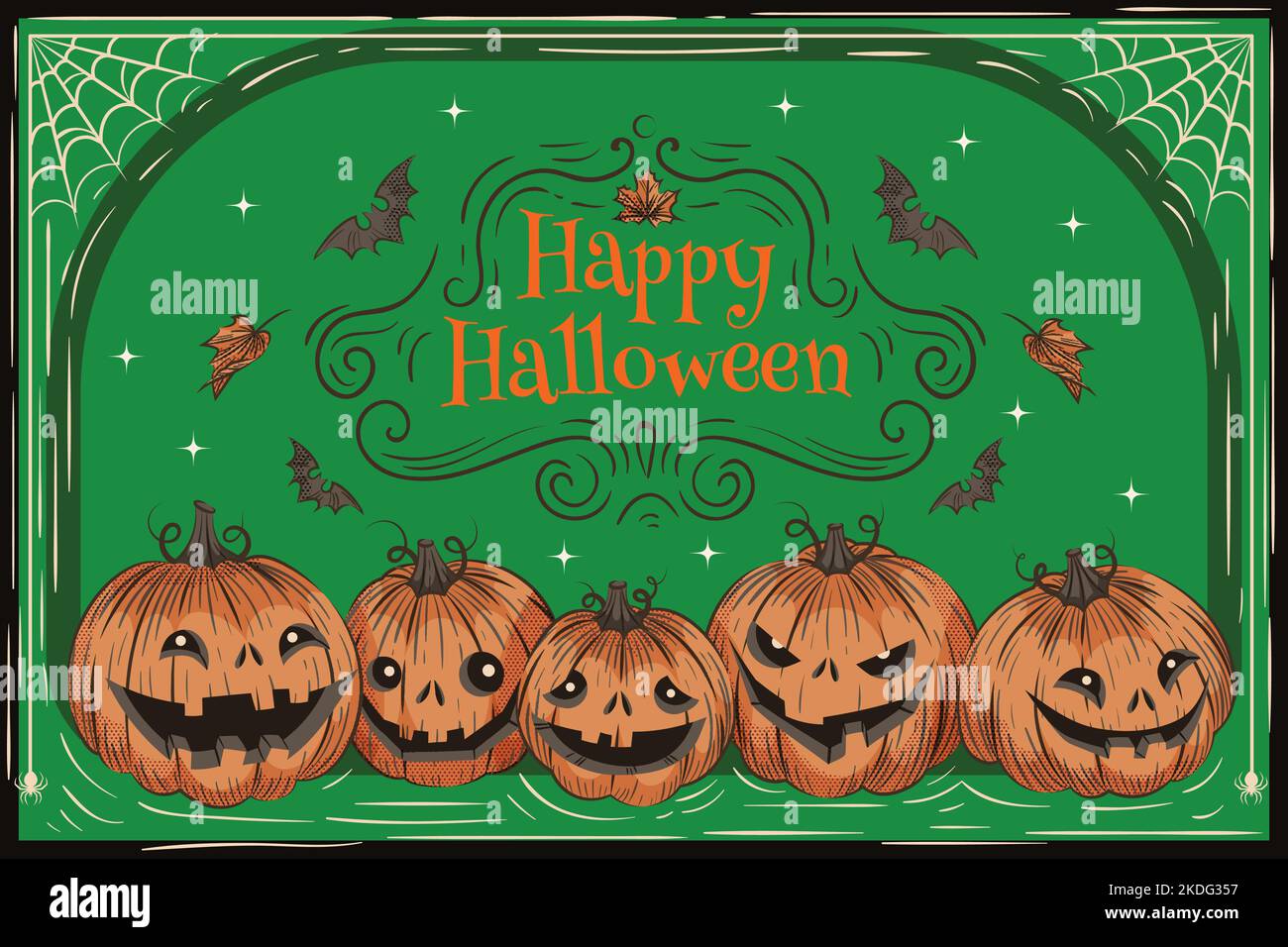 hand drawn halloween background vector design illustration Stock Vector