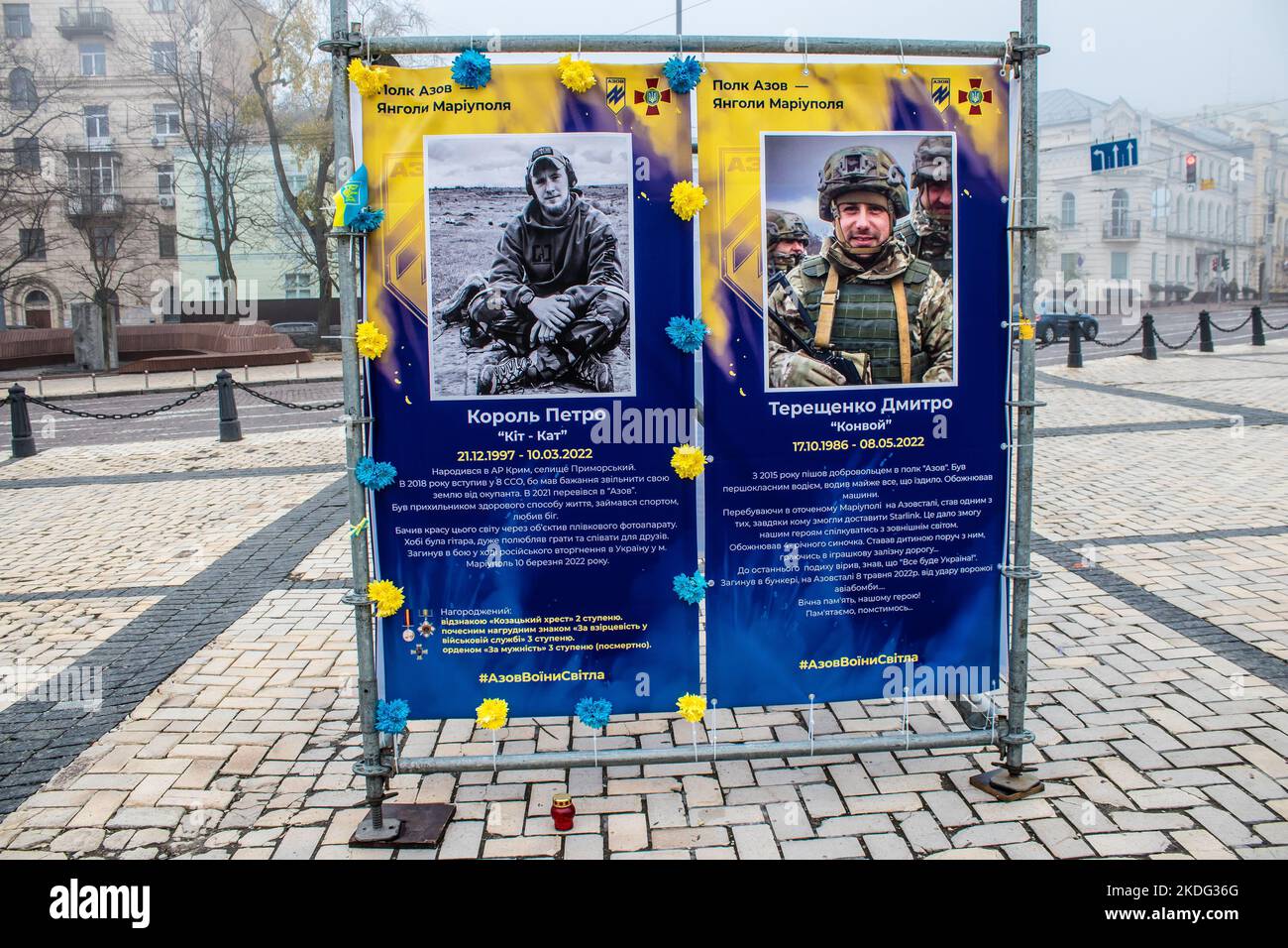 The Azov Regiment, Angels of Mariupol street exhibition in Kyiv ...