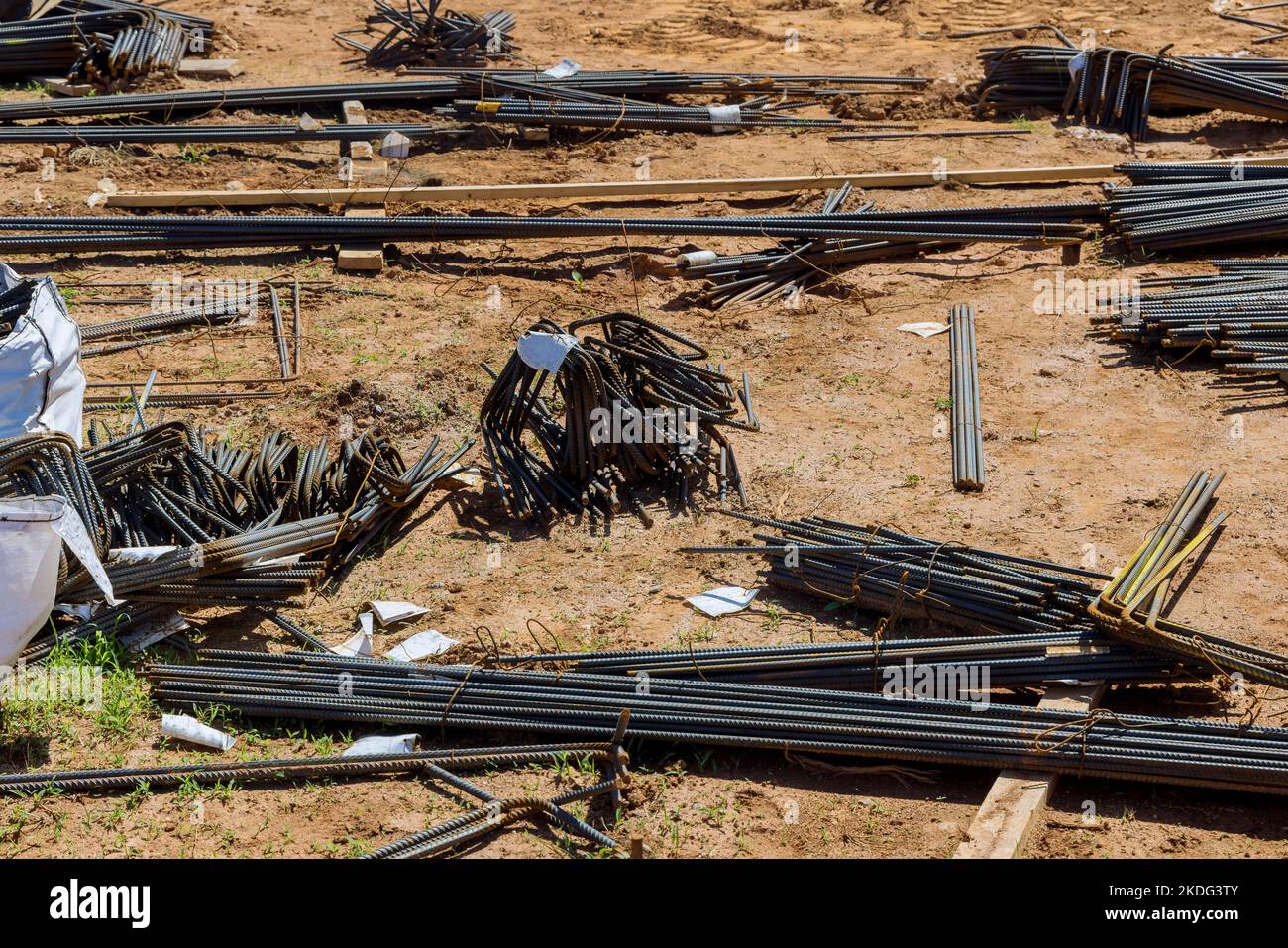 Reinforcement with steel bars rebar wires for mounting reinforced