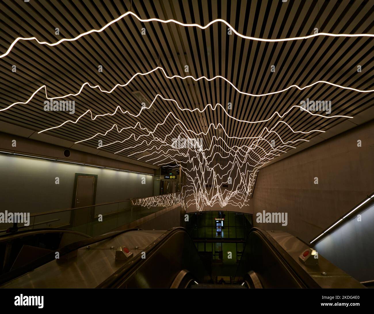 Stockholm Odenplan Tube Metro or Subway stations artwork said to be the world's longest art exhibit Sweden Stock Photo