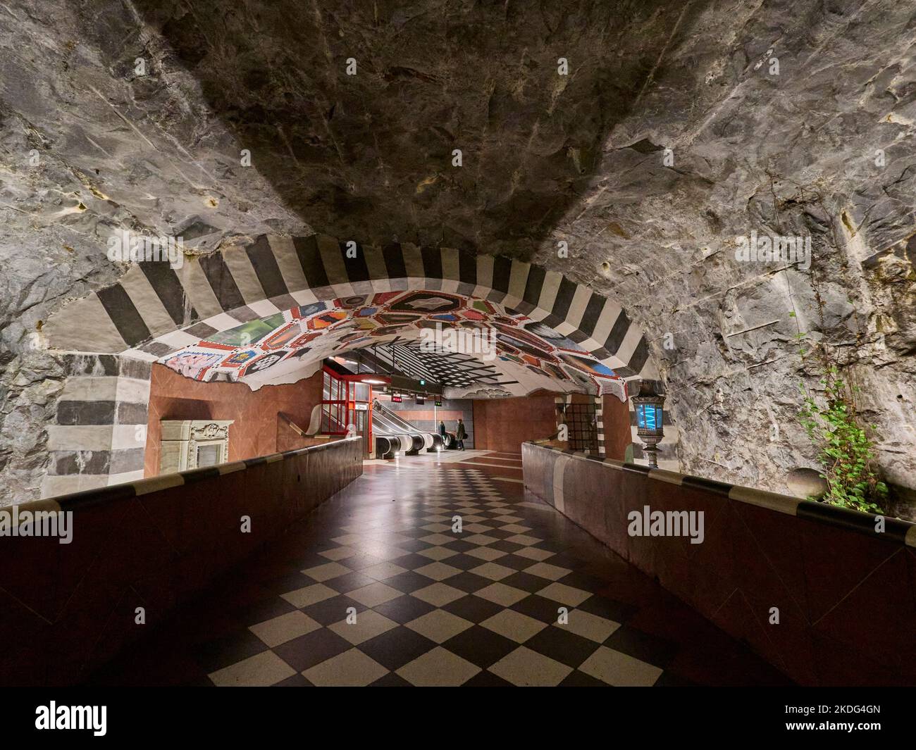 Stockholm Kungstradgarden Tube Metro or Subway stations artwork said to