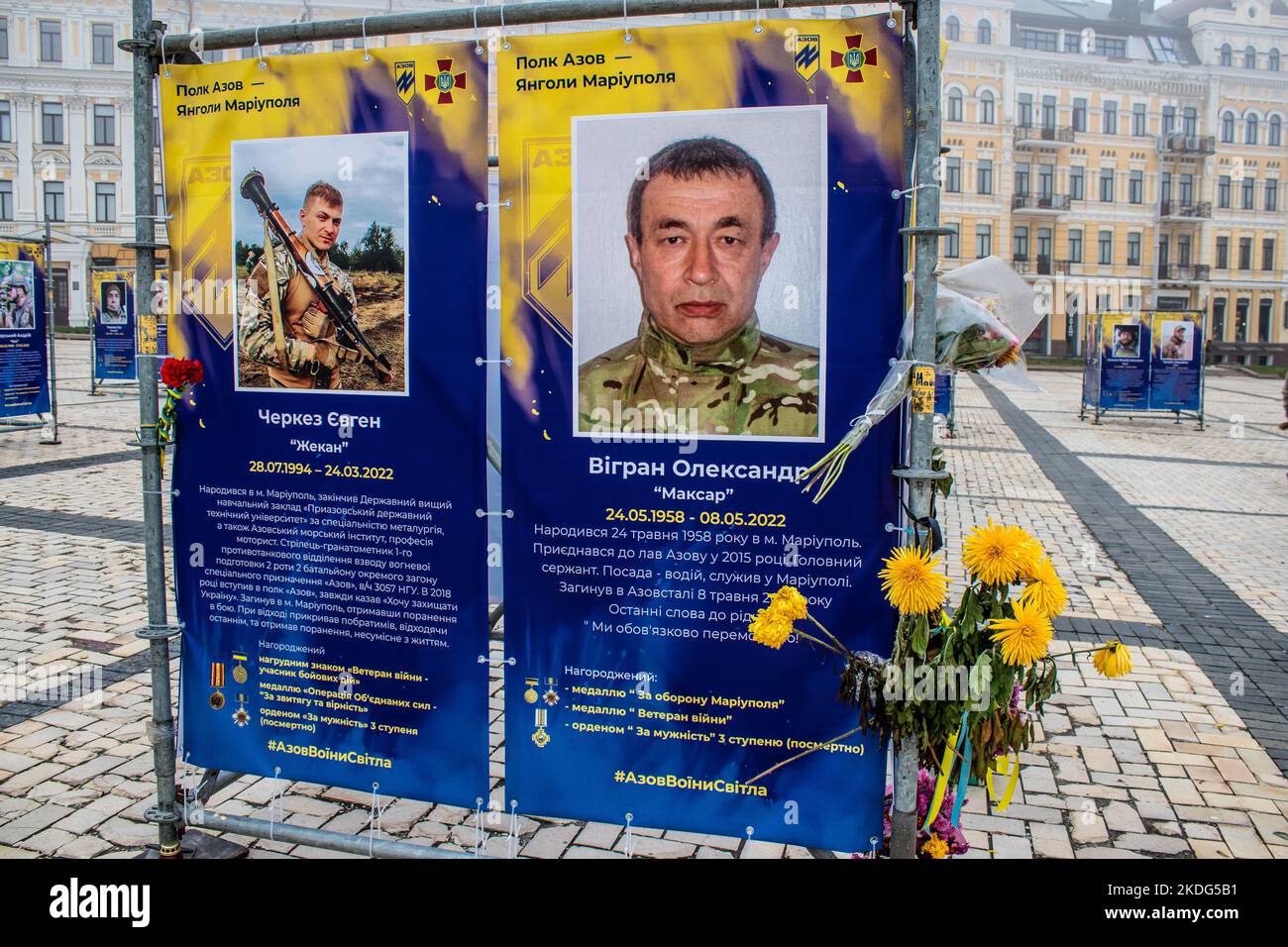 The Azov Regiment, Angels of Mariupol street exhibition in Kyiv ...