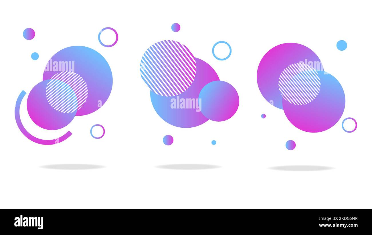 Set of round abstract badges, icons or shapes in trendy colors Stock ...