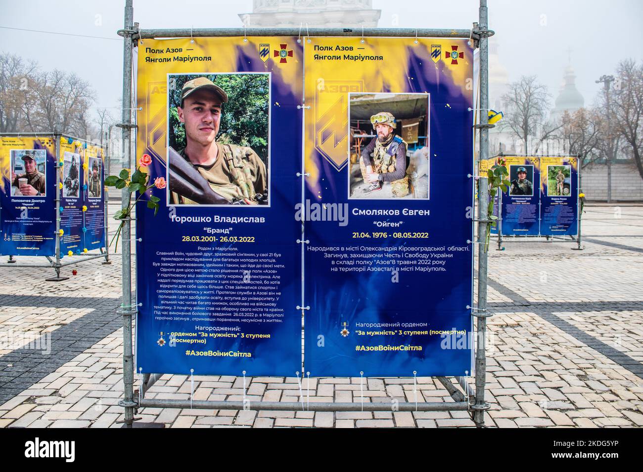 The Azov Regiment, Angels of Mariupol street exhibition in Kyiv ...