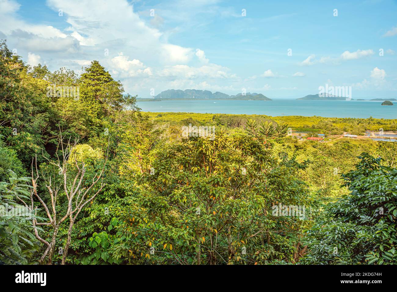 View from the lookout at Poohry Restaurant at Ko Lanta Island, Krabi, Thailand Stock Photo
