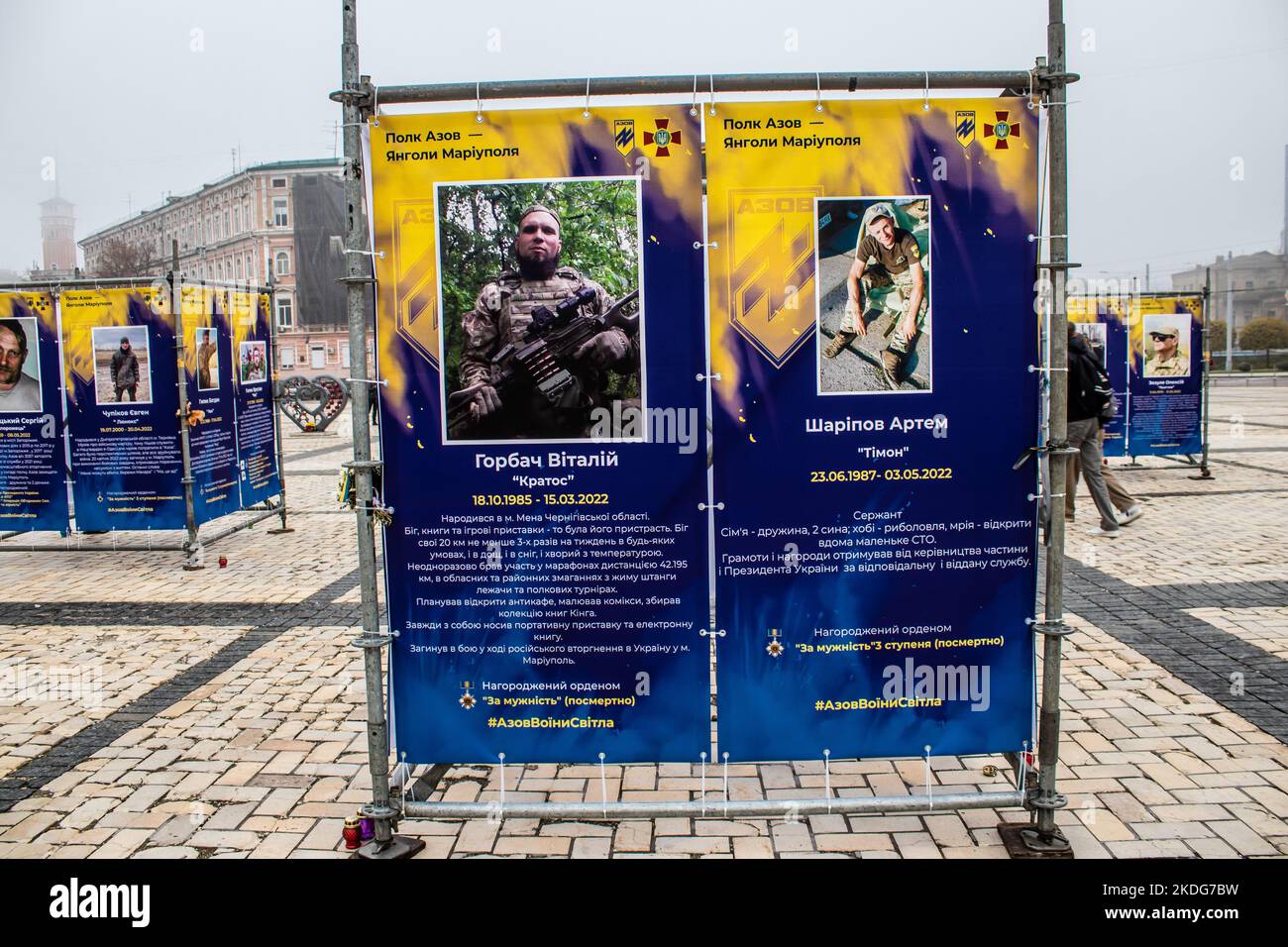 The Azov Regiment, Angels of Mariupol street exhibition in Kyiv ...