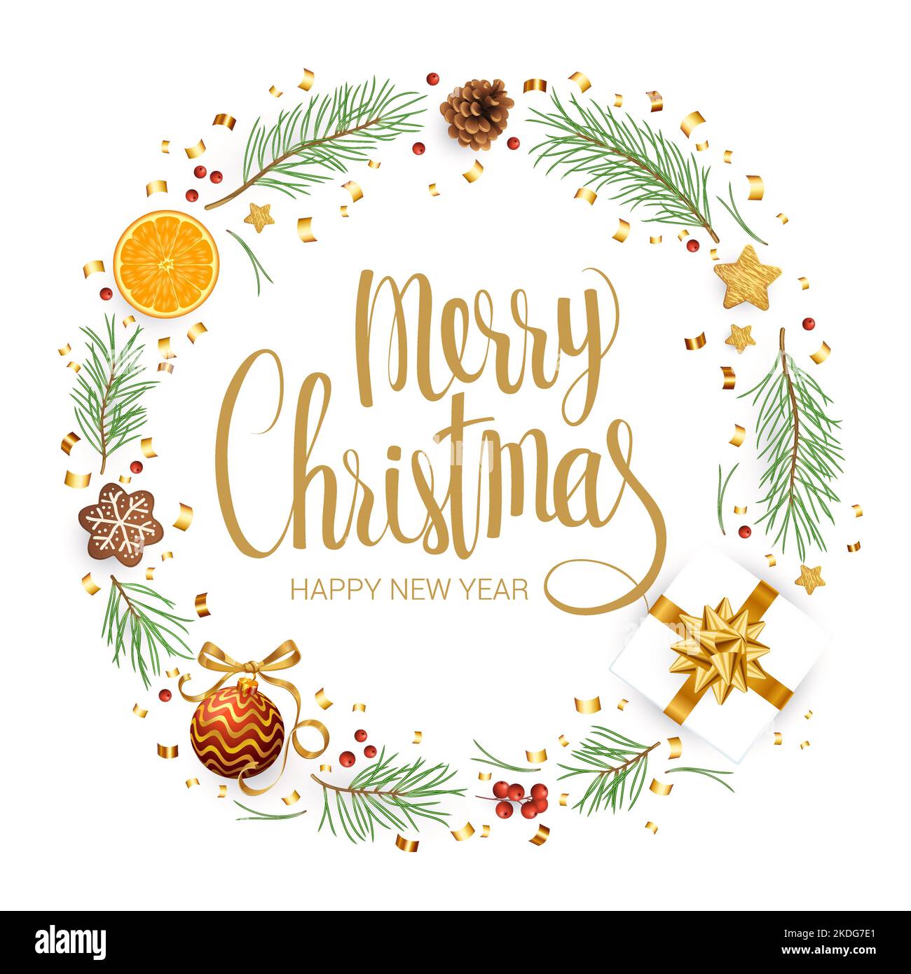 Christmas and New year vector template Stock Vector Image & Art - Alamy