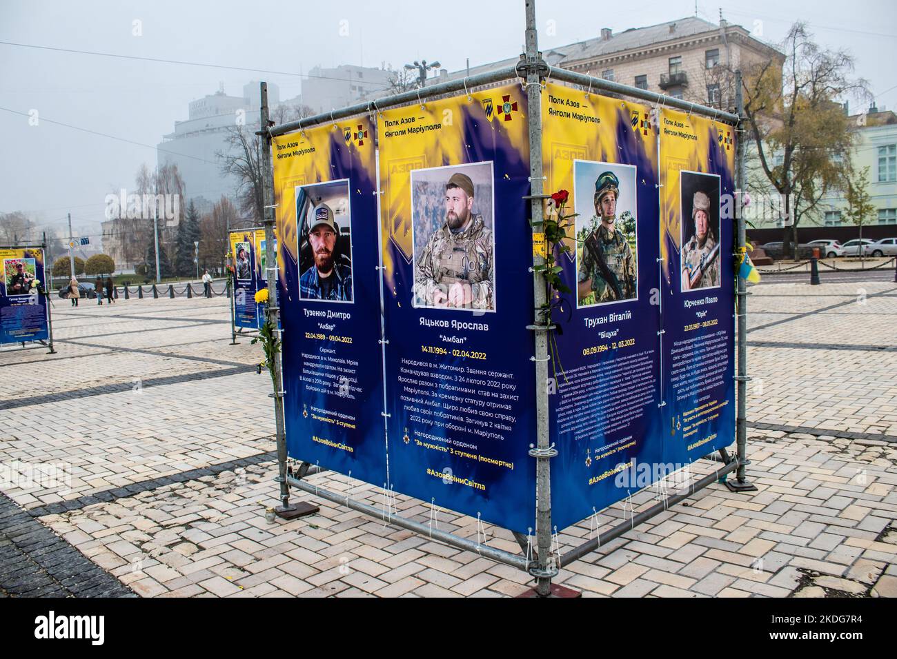 The Azov Regiment, Angels of Mariupol street exhibition in Kyiv ...