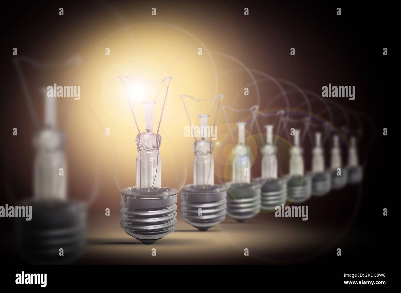 lamps in a row, energy, electricity Stock Photo - Alamy