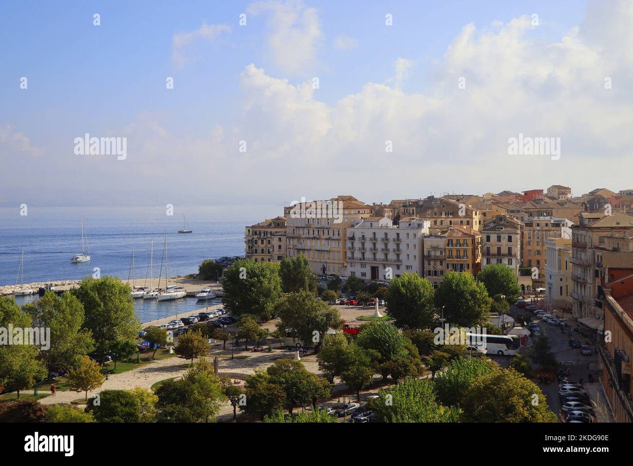 Panoramic view of Kerkyra, capital of Corfu island, Greece Stock Photo