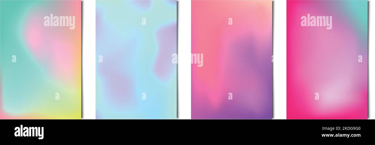 Set 4 pcs. abstract multicolor gradients, business background postcard ...