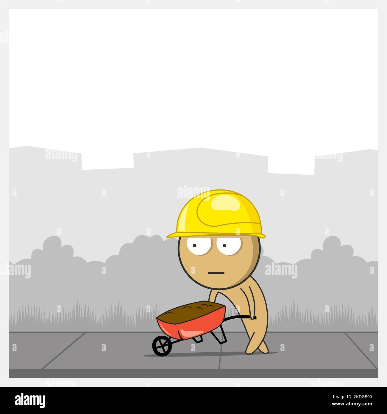 Worker with a wheelbarrow Stock Vector
