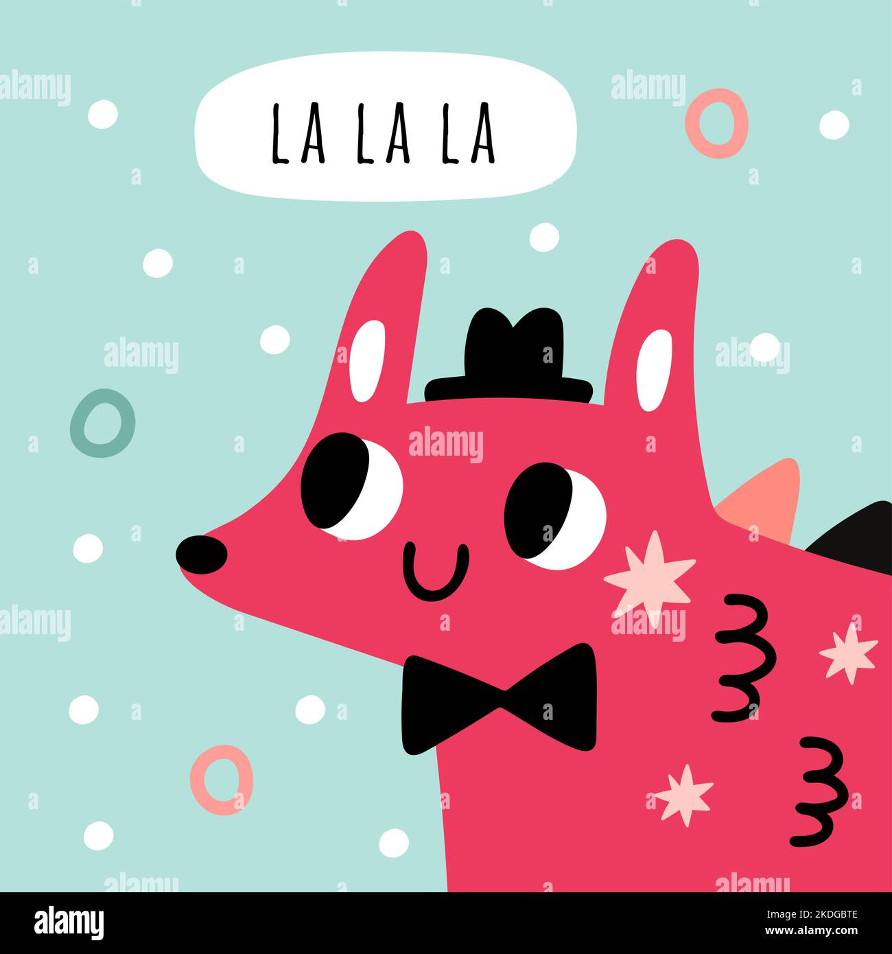 Cute fox square card. Funny decorative poster Stock Vector Image & Art ...