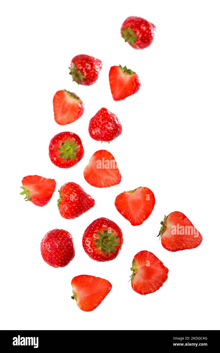 Wild juicy strawberries isolated on white background Stock Photo - Alamy