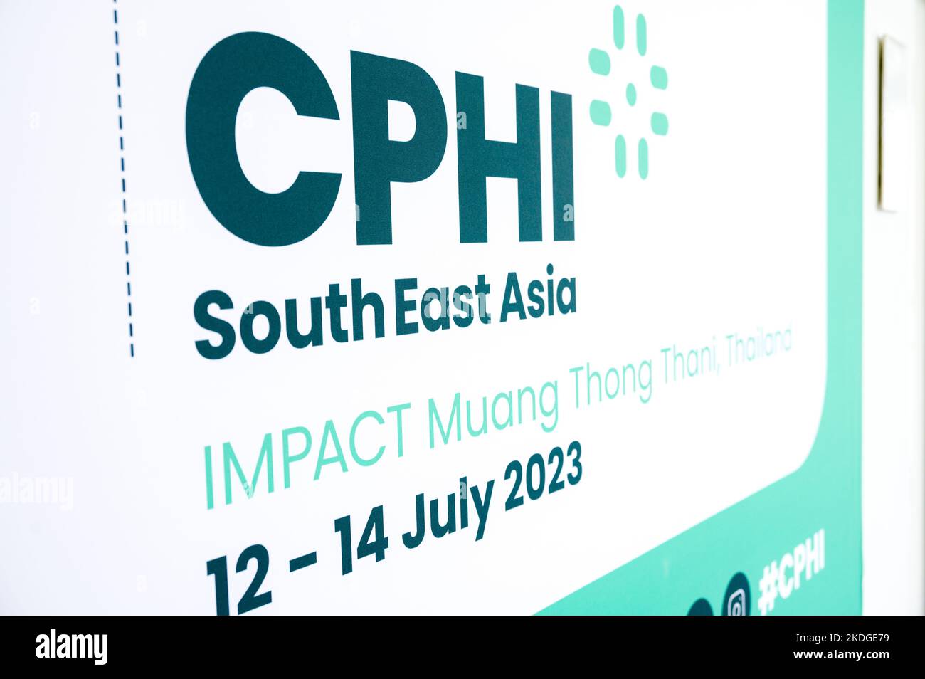 CPHI South East Asia location and dates on map, CHPI 2022 in Messe Frankfurt, Germany Stock Photo