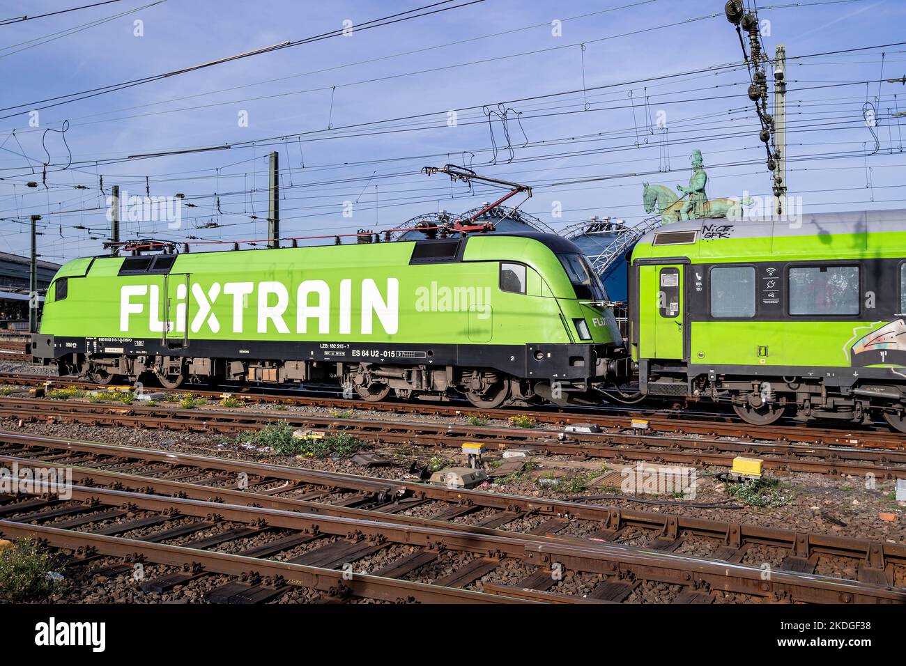 Flixtrain Eurosprinter ES 64 U2 in Cologne, Germany Stock