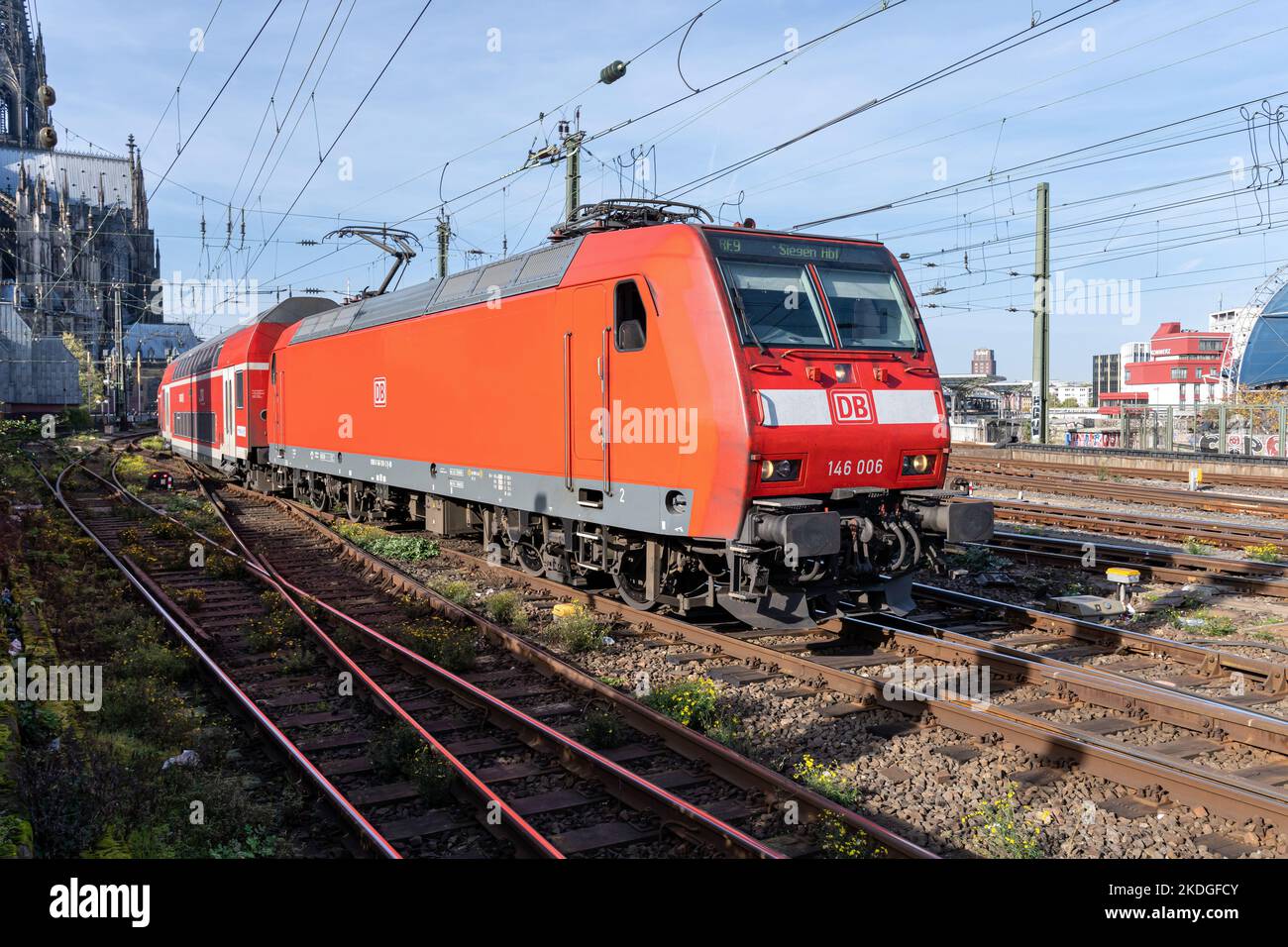 DB Regio train at Cologne main station Stock Photo
