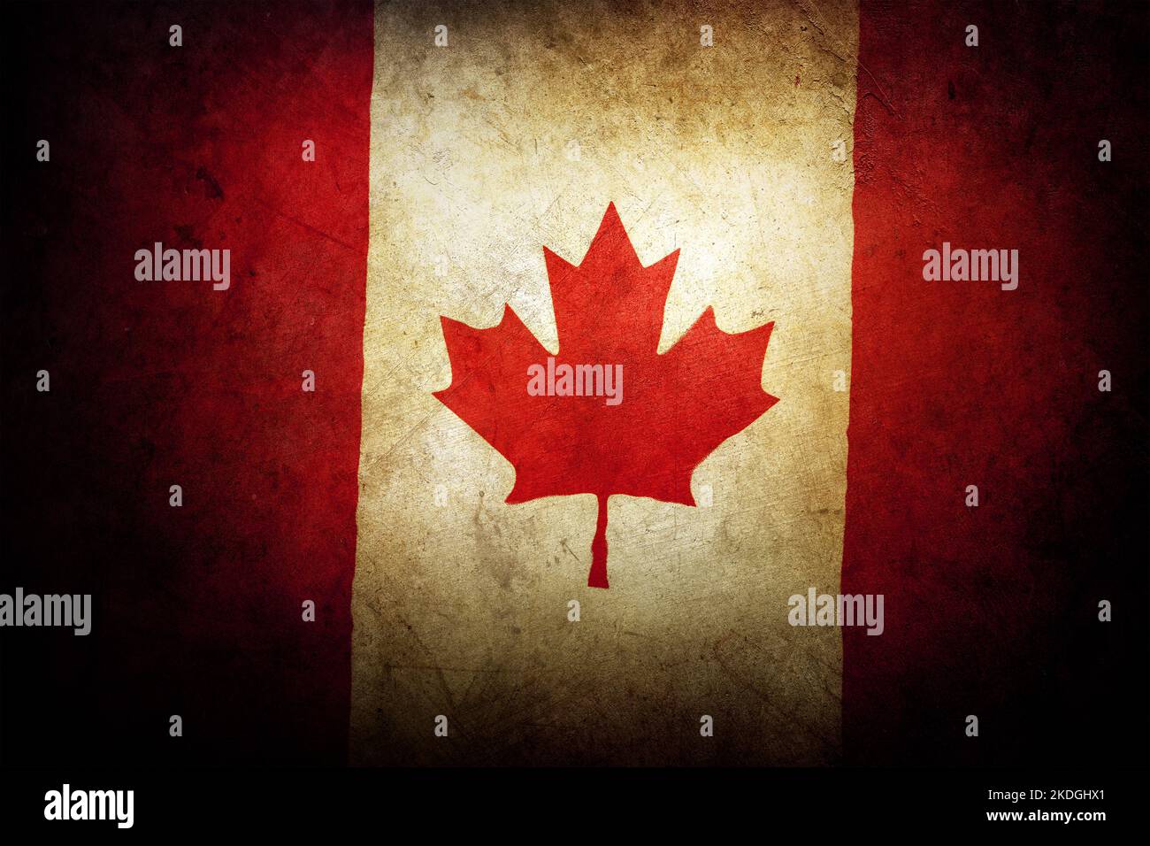 Grunge textured effect Canadian flag Stock Photo