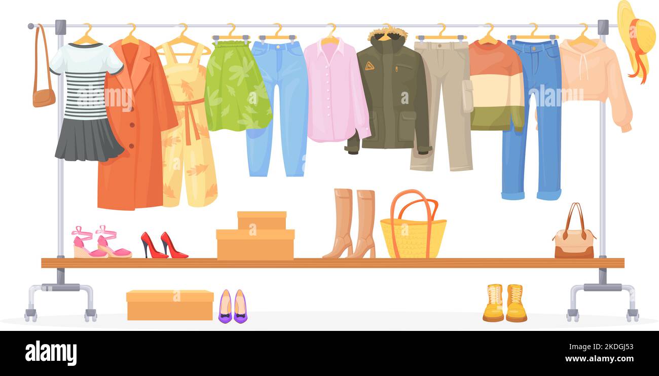 https://c8.alamy.com/comp/2KDGJ53/cartoon-apparel-hangers-different-fashion-clothes-hanging-on-hanger-rack-secondhand-store-jean-garment-wardrobe-autumn-winter-summer-charity-outfit-neat-vector-illustration-of-hanger-fashion-apparel-2KDGJ53.jpg