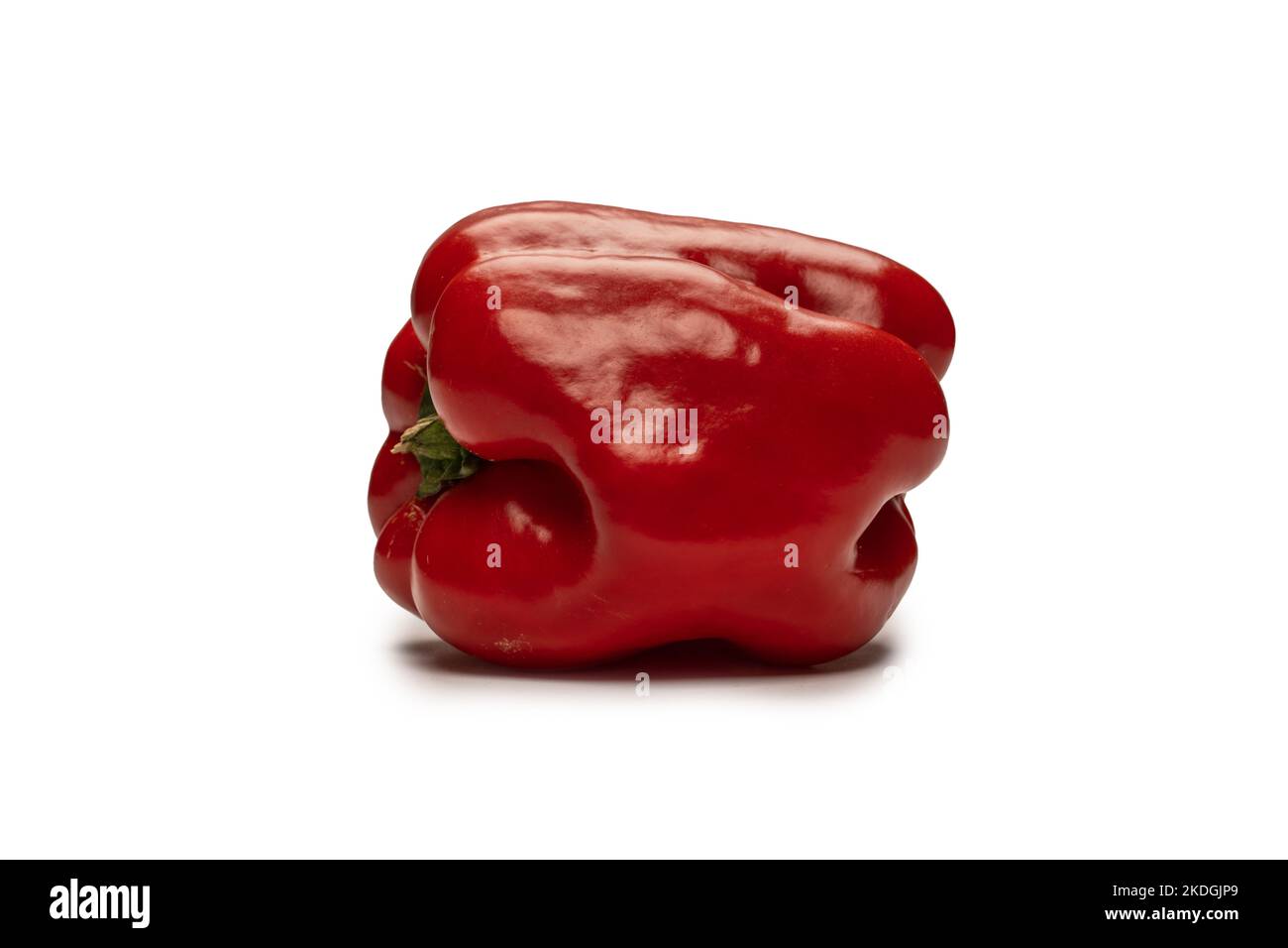 Red bell pepper isolated on white background Stock Photo - Alamy