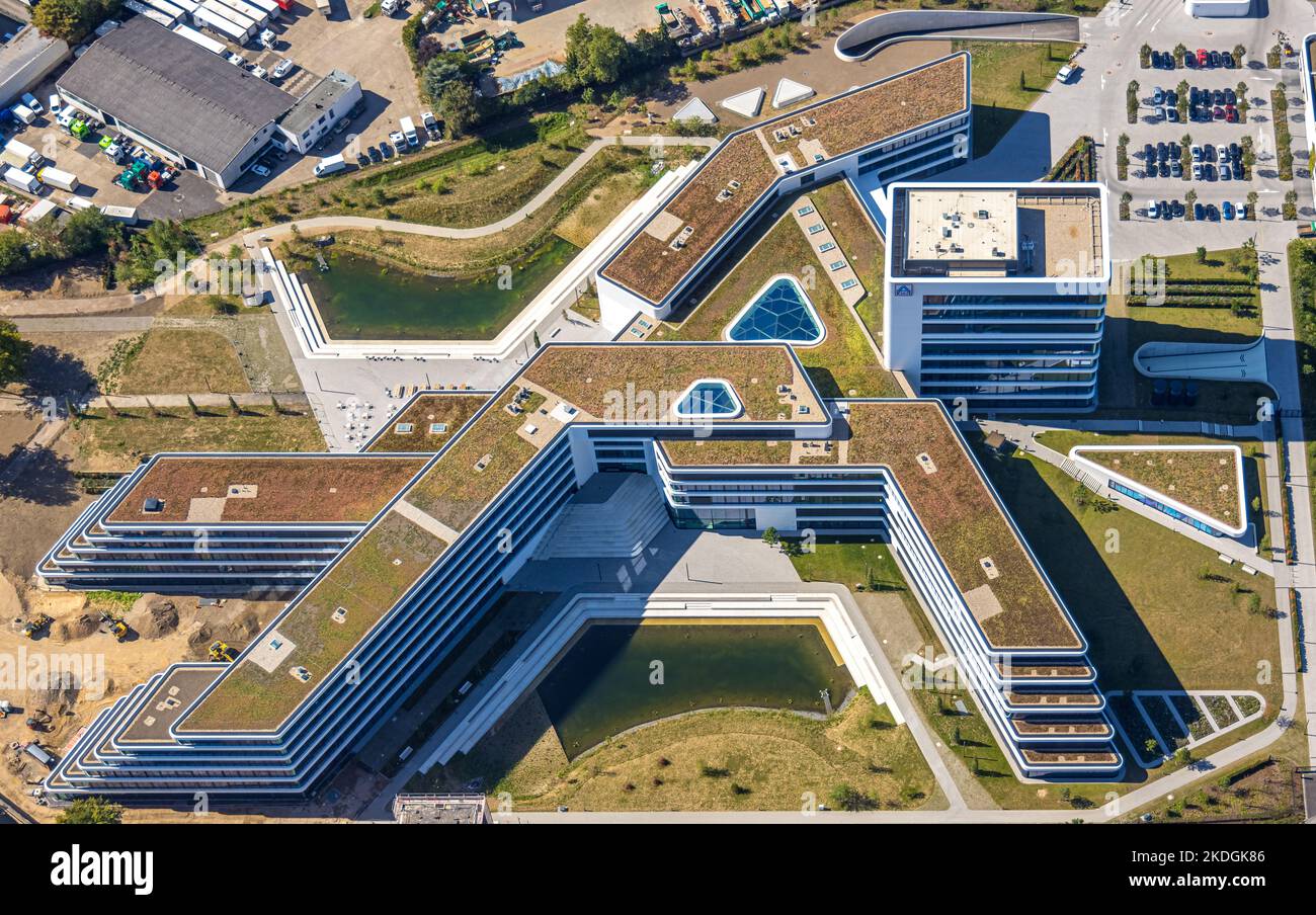 Aerial view, Aldi Nord campus, headquarters, EssenKray, Essen, Ruhr