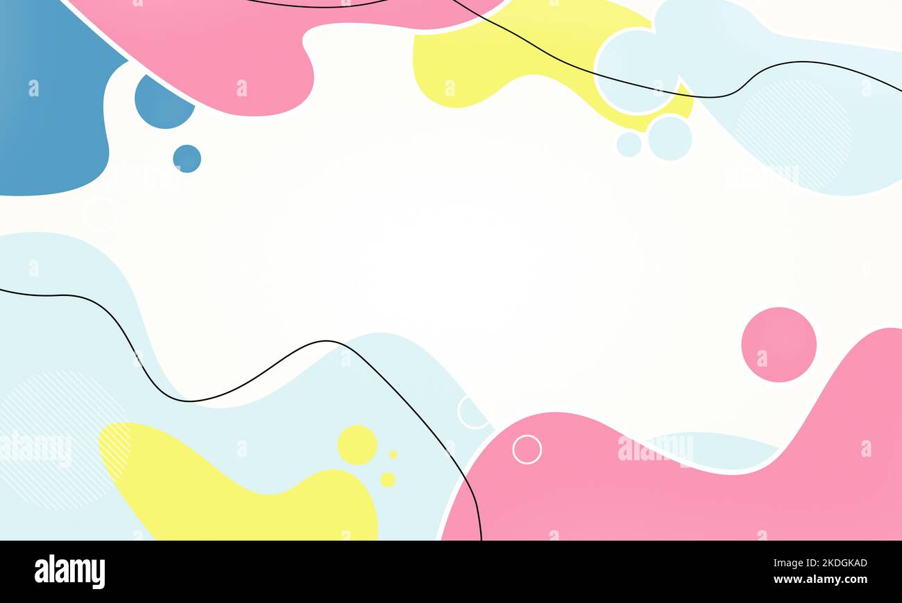 Abstract flat liquid style design background with bright&vibrant colors. Abstract high resolution full frame multi-colored background with copy space. Stock Photo