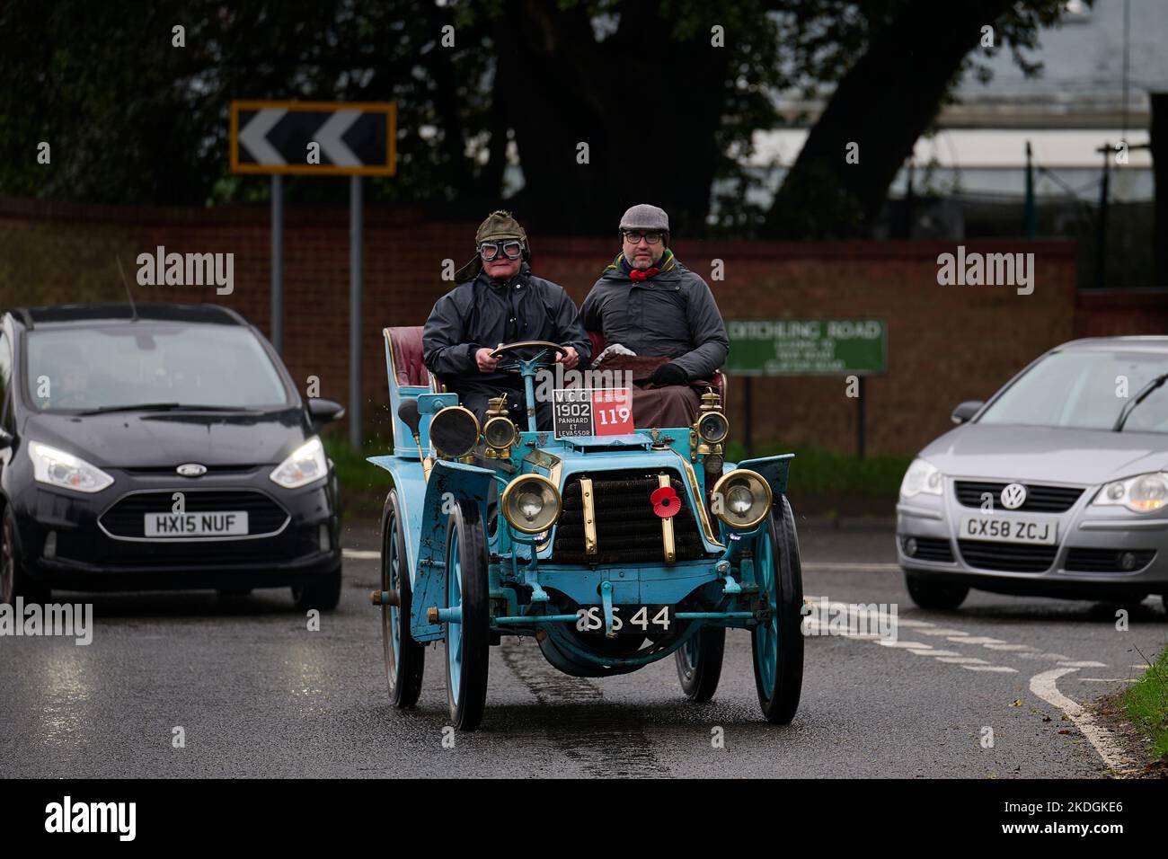 Participants in the annual London to Brighton Veteran Car Run 2022 Stock Photo