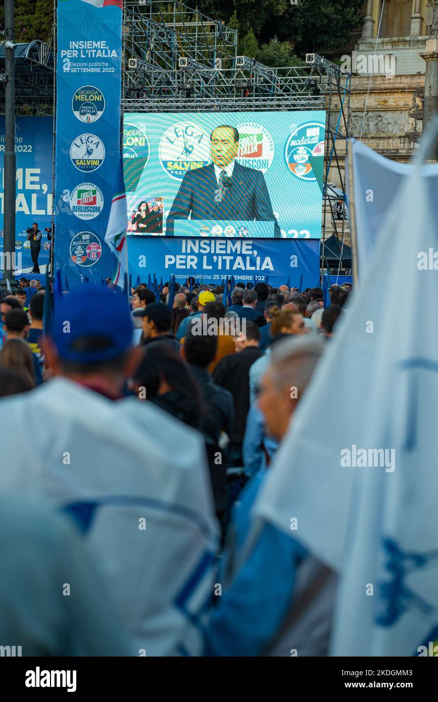 Closing Rally Italian right-wing alliance supporters participate in a closing rally ...