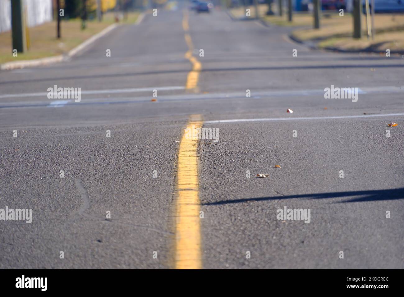 Fall autumn leaves on a rural road Stock Photo - Alamy