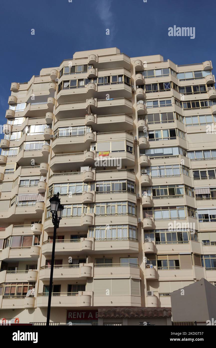 Apartment block in Los Boliches, Fuengirola, Málaga, Spain. Stock Photo