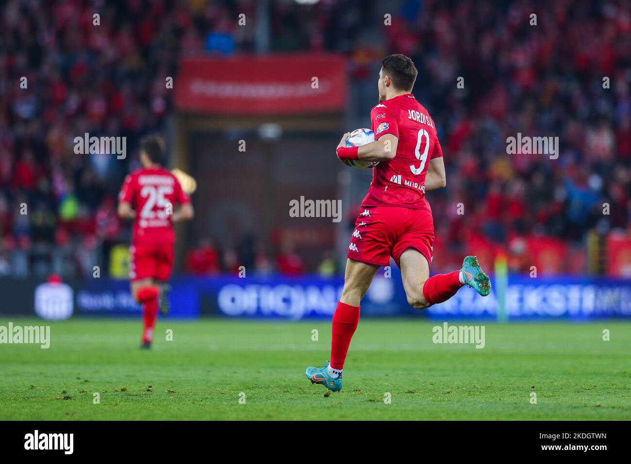 November 6, 2022, Lodz, Warsaw, Poland: 06.11.2022 Lodz..Pilka nozna..PKO  Ekstraklasa 2022/2023..Widzew Lodz - Radomiak Radom..N/z Jordi Sanchez  Ribas, gol, bramka, radosc..Foto Adam Starszynski /  PressFocus....06.11.2022 Lodz..Football..PKO ...