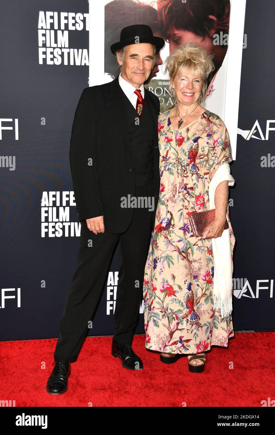 Hollywood, Ca. 5th Nov, 2022. Mark Rylance, Claire van Kampen attend the AFI Fest 2022: Red Carpet Premiere of 'Bones and All' on November 5, 2022 at the Barker Hanger in Santa Monica, California. Credit: Koi Sojer/Snap'n U Photos/Media Punch/Alamy Live News Stock Photo
