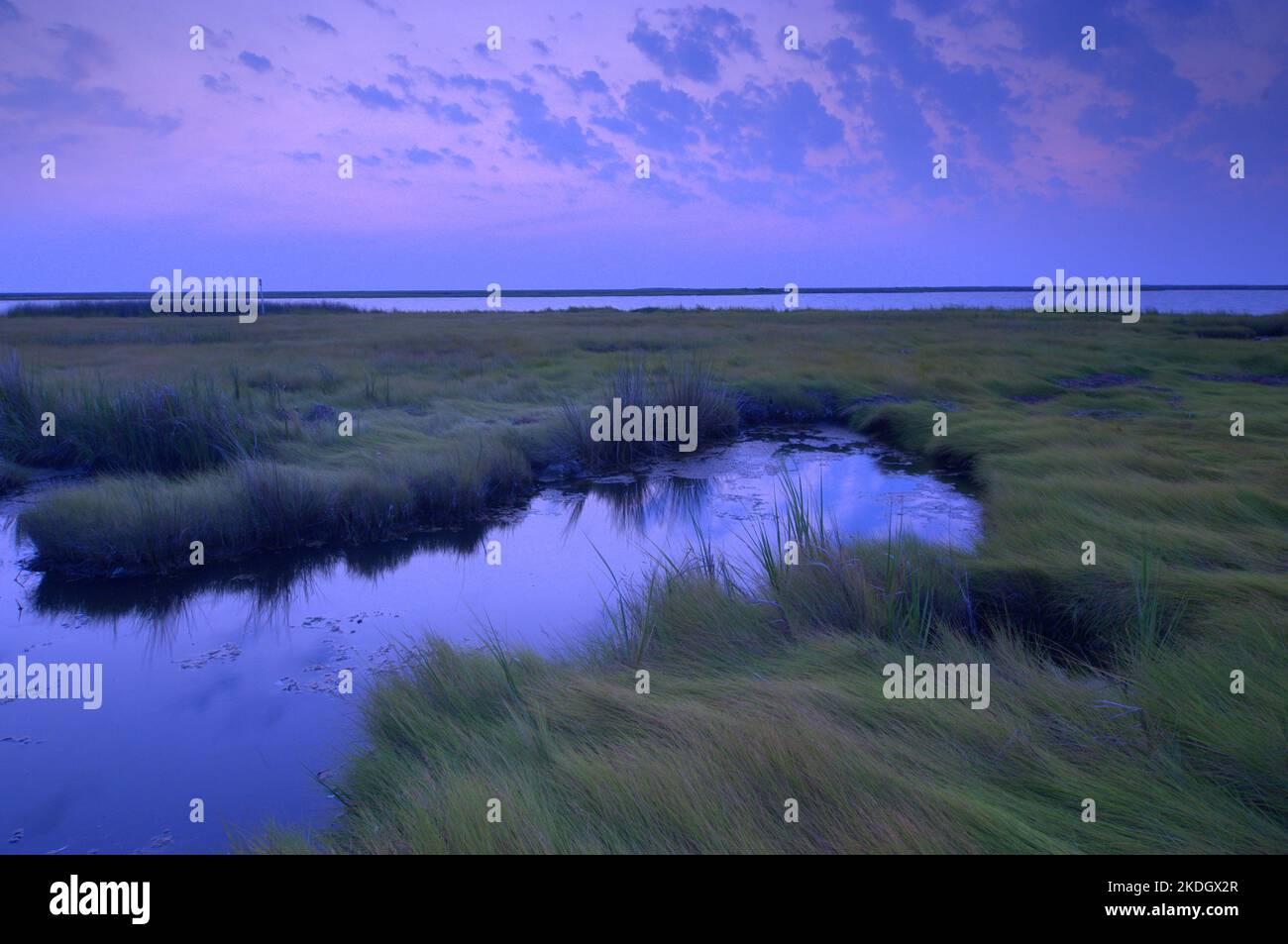Sunrise in the Chesapeake Bay, the largest estuary in the United States Stock Photo