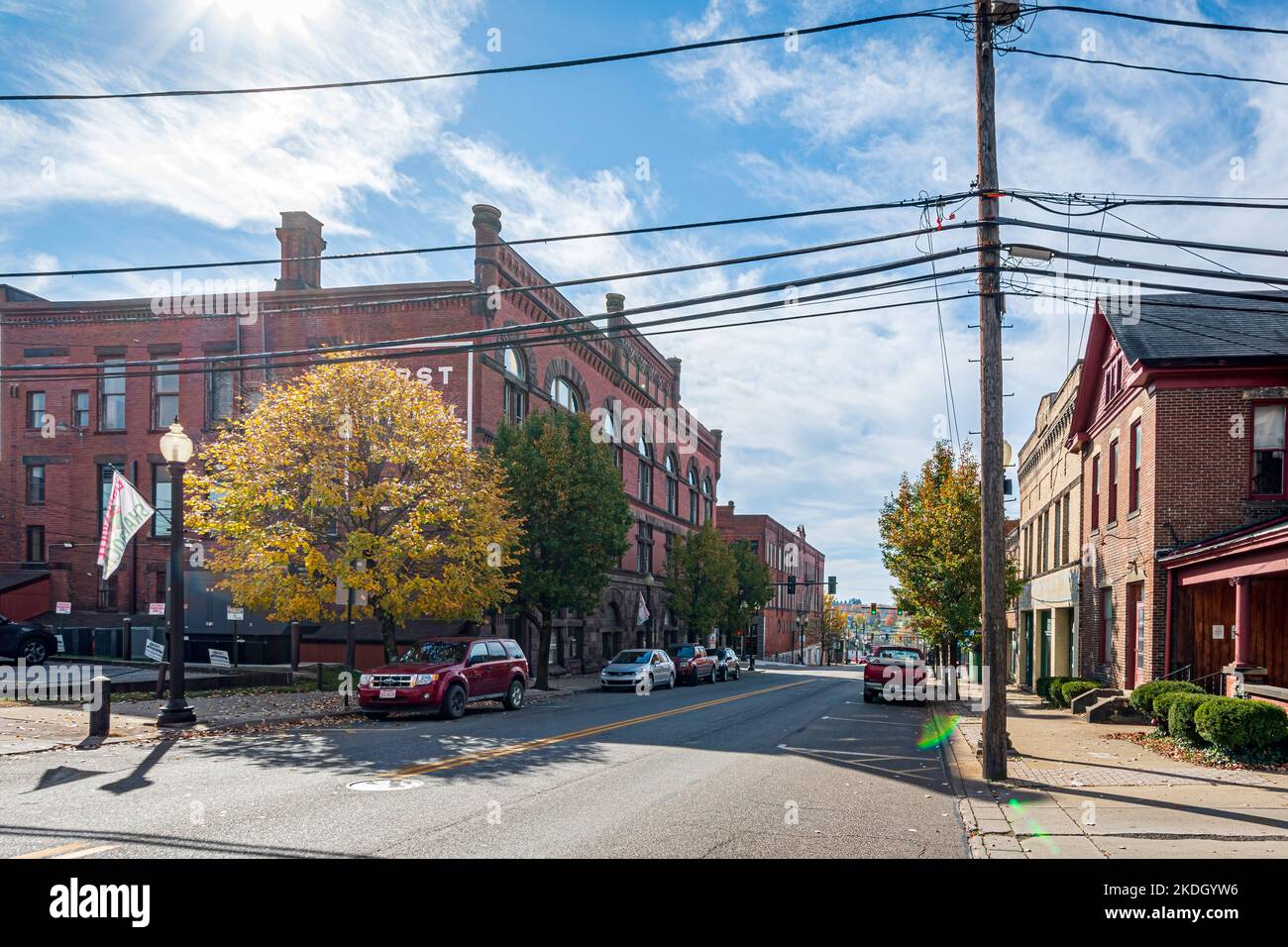 Barnesville, Ohio, USAOct. 25, 2022 A view down North Chestnut Street