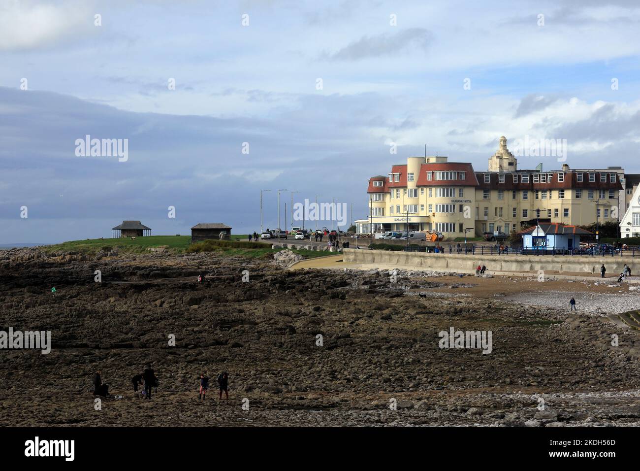 Porthcawl seafront Esplanade and Seabank Hotel.. November 2022. Autumn