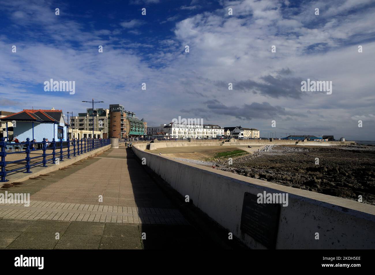 Porthcawl seafront and Esplanade. November 2022. Autumn Stock Photo Alamy