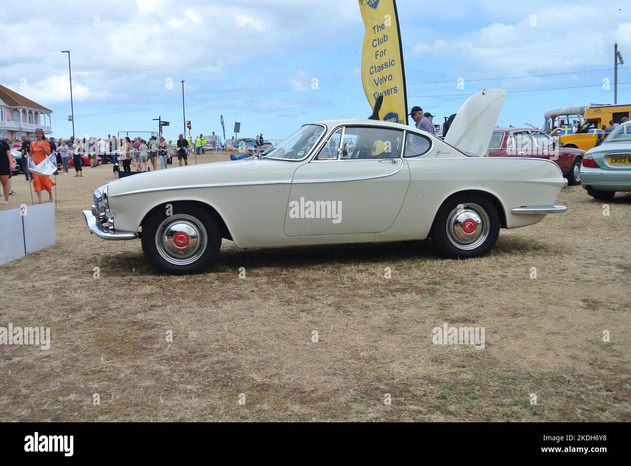 A 1962 Volvo P1800 "The Saint" original car parked on display at the