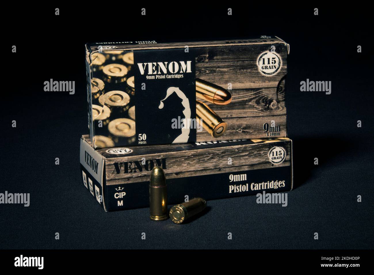 Venom 9mm Ammunition Stock Photo