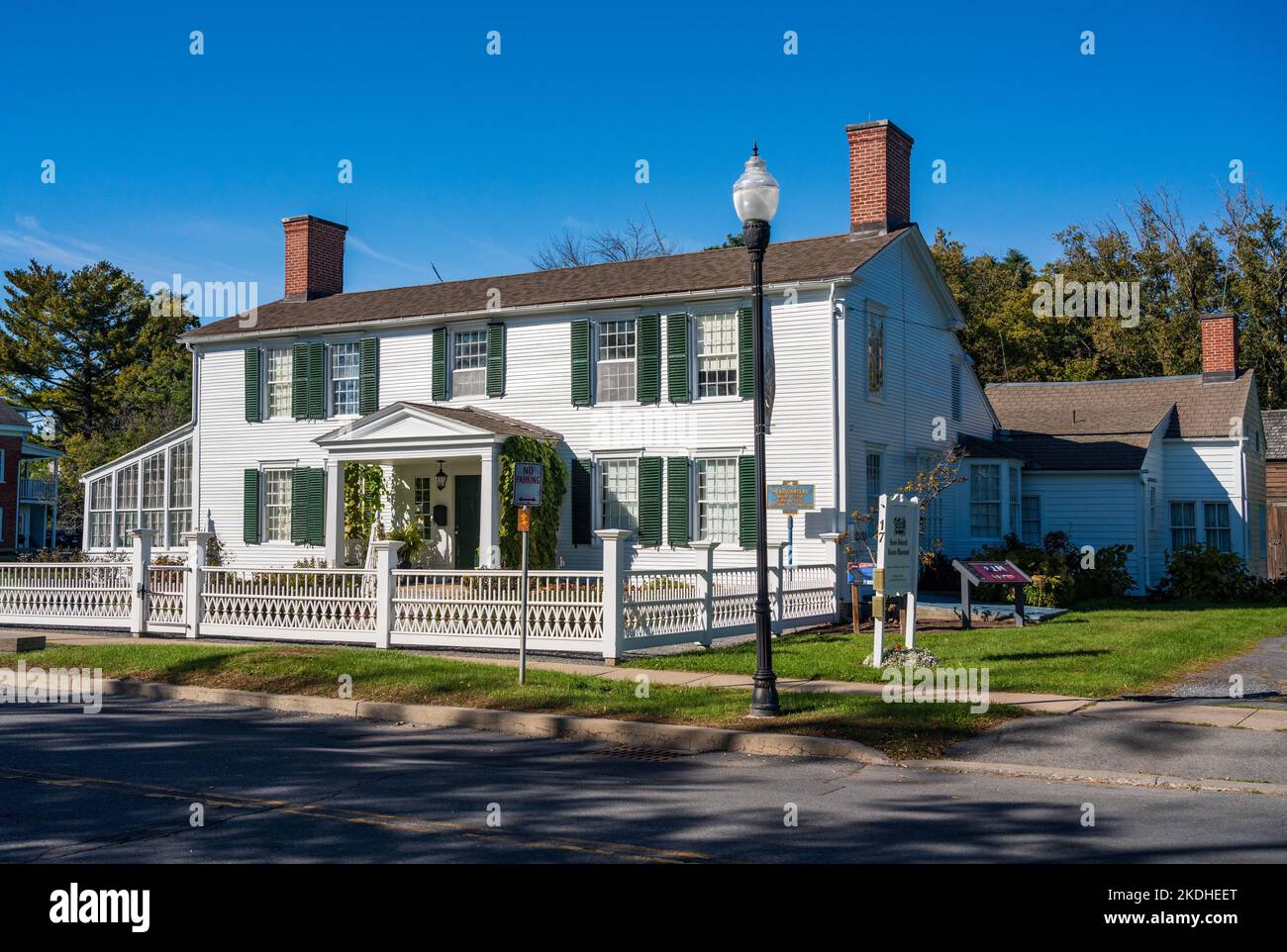 Plattsburgh, NY - 8 October 2022: Kent-Delord house museum on the lake side in Plattsburgh, New York State Stock Photo