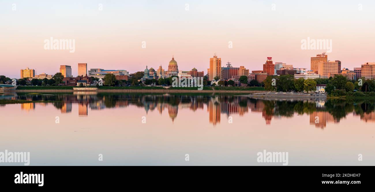 Harrisburg, PA - 9 October 2022: Panorama of the cityscape of Harrisburg in Pennsylvania Stock Photo